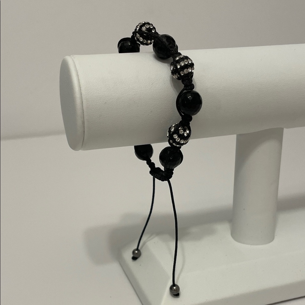 Sigal Black Beaded Adjustable Bracelet